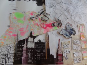 Peter Blake inspired collage created by The Harley Gallery for the workshops