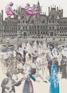 World Tour Paris, Dancing, Copyright Peter Blake, images courtesy of CCA Galleries Ltd(image must not be cropped)