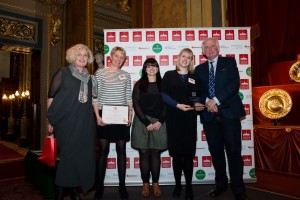 Staff at The Harley Gallery (centre) collecting prestigious Hudson Heritage Award[1]
