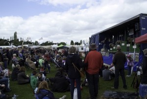 Visitors watching the Sheep Show at Notts County Show