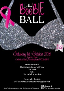 The Boobie Ball takes place on Saturday 1 October