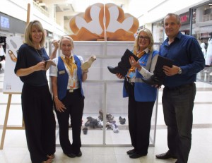 intu and Shoe Aid staff launch 'giving box'