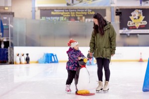 Family skating at the National Ice Centre